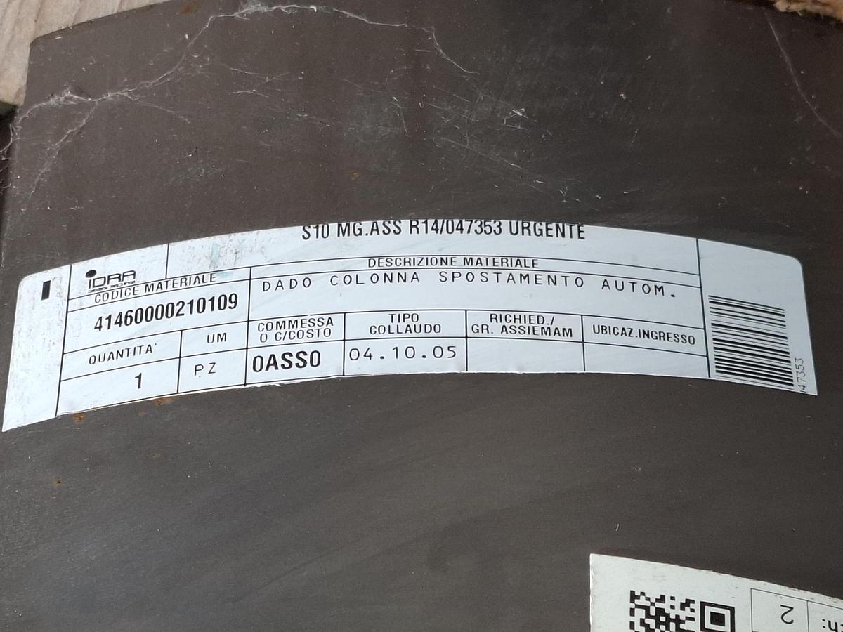Holmdehnmutter für Druckgussmaschine IDRA2500, TR300x10, 41460000210109, Idra, neu