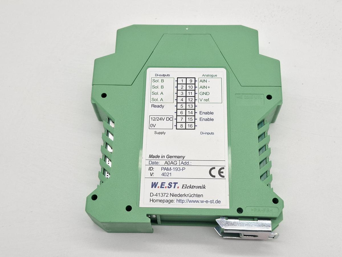 Leistungsverstärker für Proportionalventile, PAM-193-P, West, neu