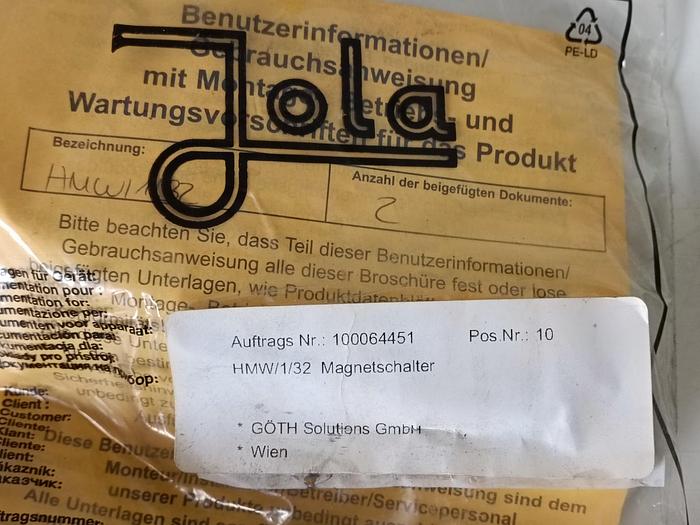 Gebraucht Magnetschalter für Rohr D30-32mm, HMW/1/32, Jola, neu
