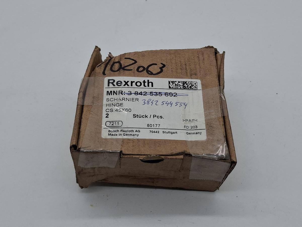 2 Stück Scharnier, 3 842 544 554, 45-60/45-60, Rexroth, neu