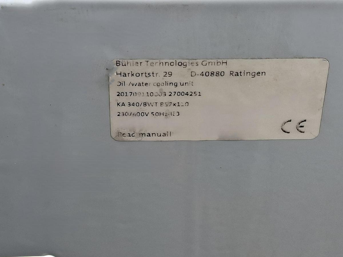 Öl / Wasser Kühlanlage, KA 340/BWT B57x110, Bühler, gebraucht-Funktionszusicherung