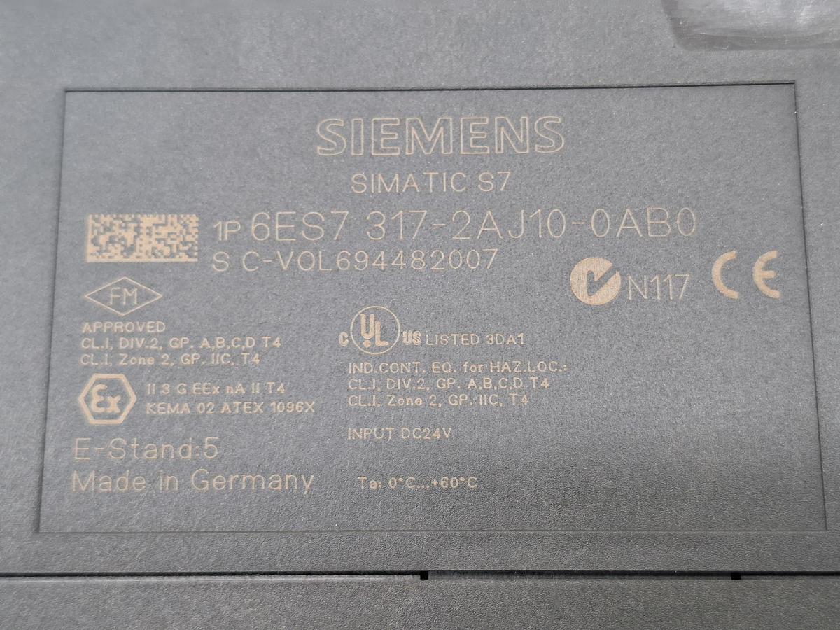Gebraucht CPU 317-2DP, 6ES7 317-2AJ10-0AB0, Siemens, gebraucht-Funktionszusicherung