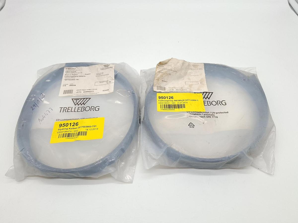 2 Stück Kolbenführungsring 390/385x25, GP7503900-T51, Trelleborg, neu