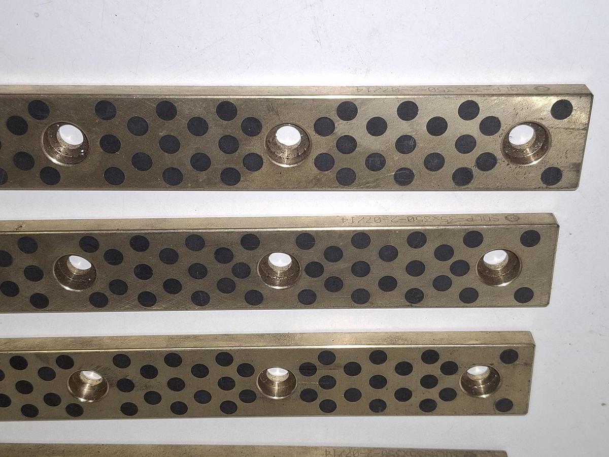 2 Stück Bronze Gleitlagerplatte mit Graphiteinsätzen, 350x35x10mm, , neu