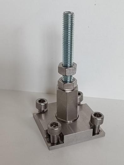 Gebraucht 6 Stück Edelstahl Teileabstützung/Halterung, 45x45x10x100mm, KMS, neuwertig -80%