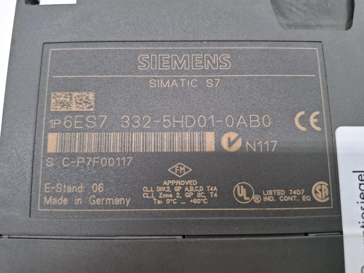 Gebraucht 2 Stück SM332, 6ES7 332-5HD01-0AB0, Siemens, gebraucht-Funktionszusicherung