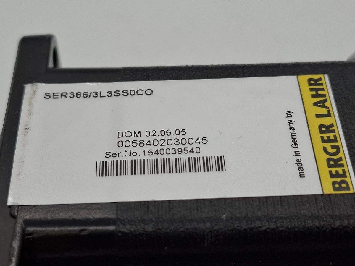 Servomotor, 230V, 12000 rpm, 0,55KW, SER366/3L3SS0CO, Berger Lahr, neu
