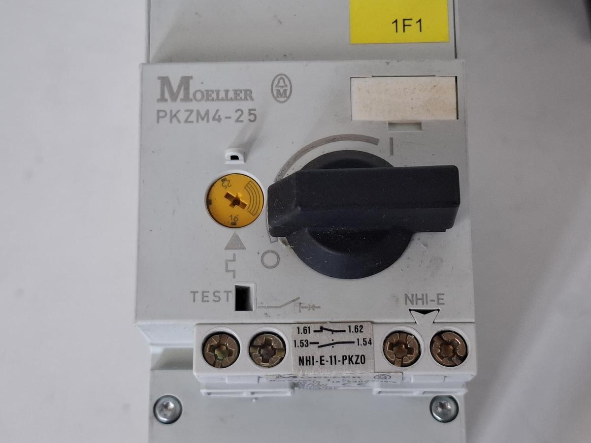 Gebraucht 2 Stück Motorschutzschalter, PKMZ4-25 NHI-E, Möller / Eaton, gebraucht