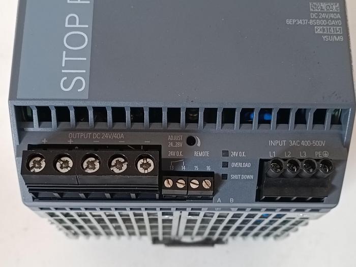 Gebraucht Netzteil, SITOP PSU8200, 24V/40A, 6EP3437-8SB00-0AY0, Siemens, neuwertig -50%