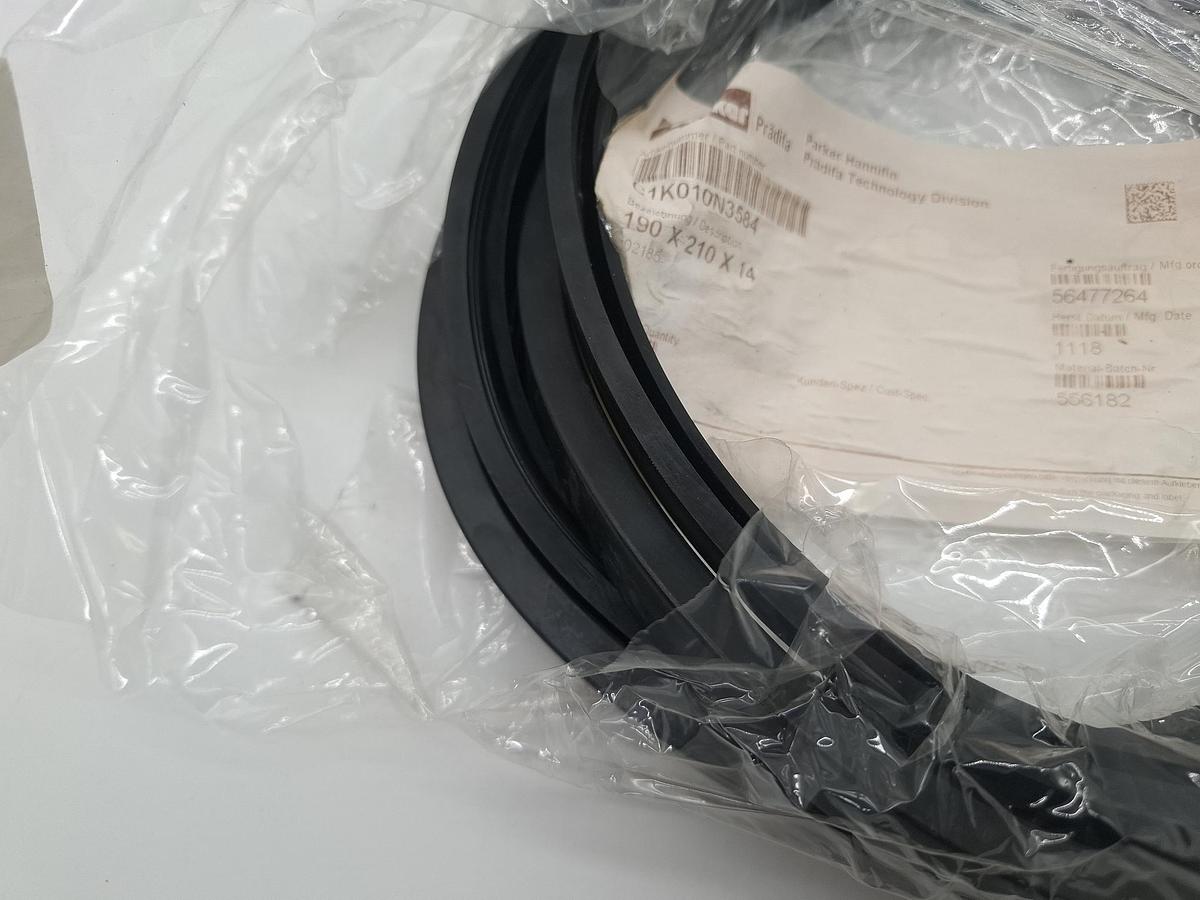 Stangendichtung NBR schwarz für d190mm, d190/210x14mm, C1 K010 N3584, Parker, neu -50%