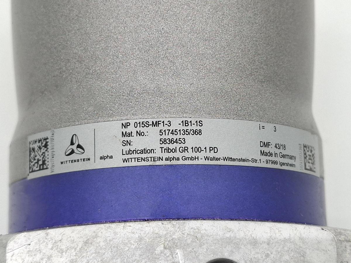 Planetengetriebe alpha, i=3, NP015S-MF1-3-1B1-1S, Wittenstein, neu