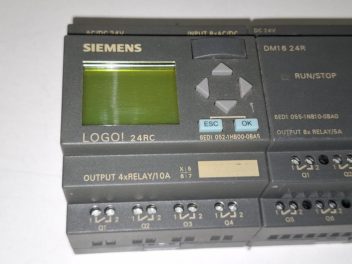 Gebraucht Logo 24RC + DM16 24R, 6ED1 052-1HB00-0BA5 + 6ED1 055-1NB10-0BA0, Siemens, gebraucht