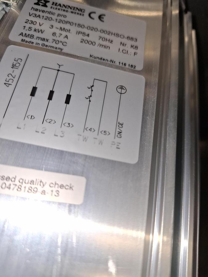 Diagonal Rohr Ventilator, 3x230V, 500mm, 9880m³/h, TDE 500 D4, Red Ring, neuwertig -40%