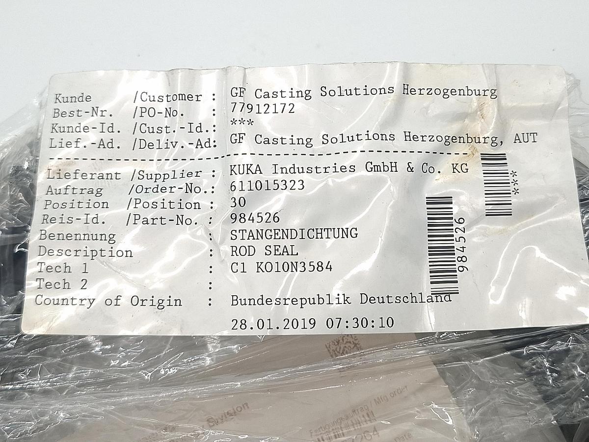 Stangendichtung NBR schwarz für d190mm, d190/210x14mm, C1 K010 N3584, Parker, neu -50%