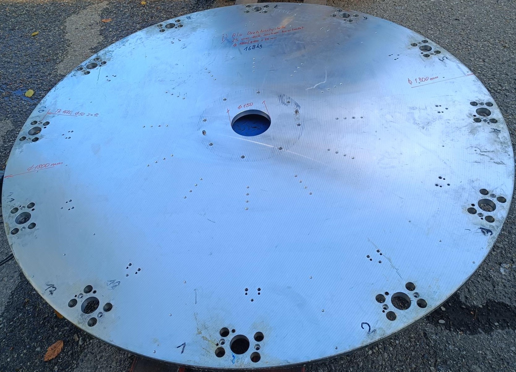 Gebraucht Gerade Aluminiumplatte, Konstruktionsalu, 25mm dick, D1800/D150x25mm, 163kg , gebraucht