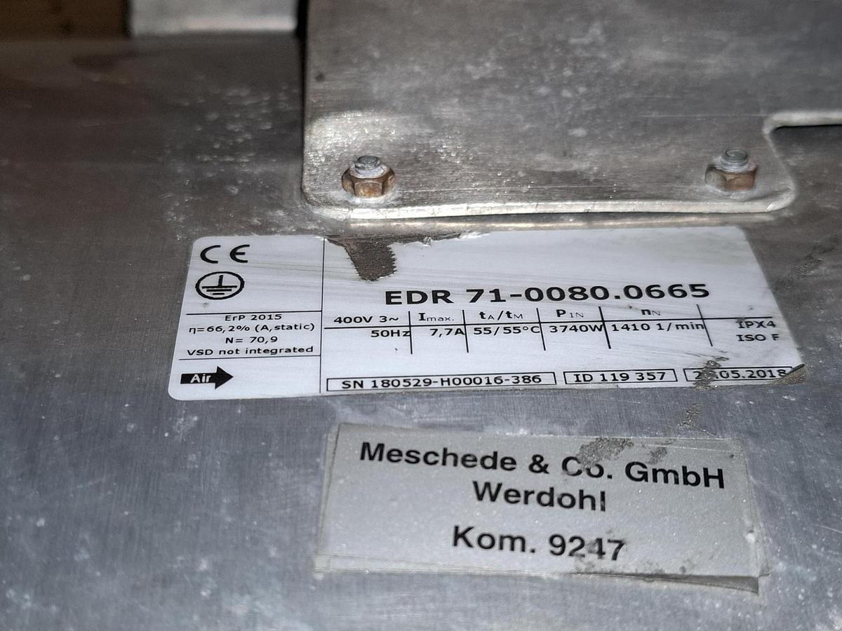 Gebraucht Hochdruck Rohrventilator aus Alu, AD710mm, TDE 500 D4, Ruck, gebraucht