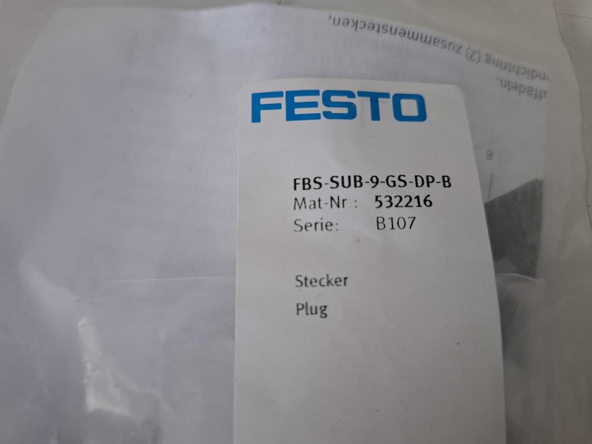 2 Stück Stecker, FBS-SUB-9-GS-DP-B, 532216, Festo, neu