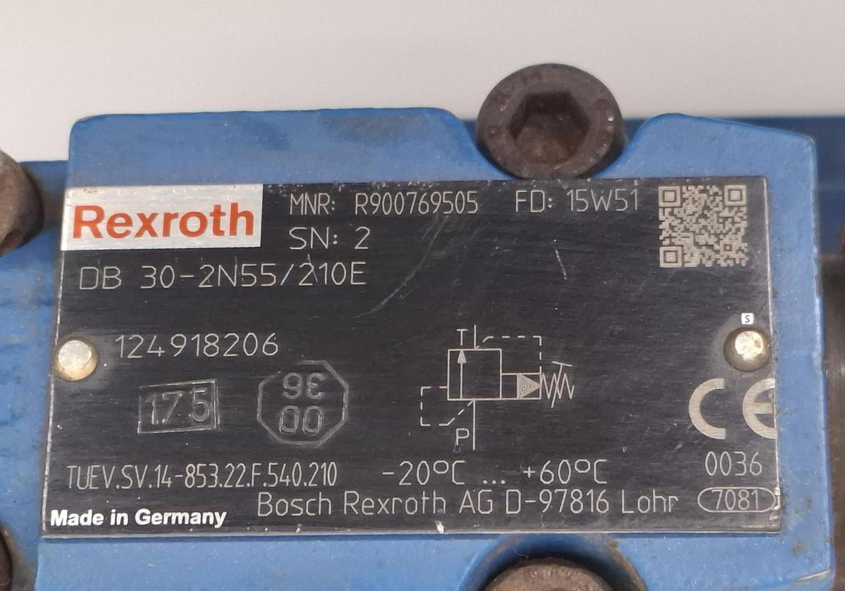 Gebraucht Druckbegrenzungsventil, R900769505, DB30-2N55/210E, Rexroth, gebraucht