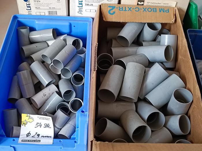 680 Stück Steck und Haftmuffen zur Elektroverrohrung, 16, 25, 29, 37, 45, 50mm, , neuwertig