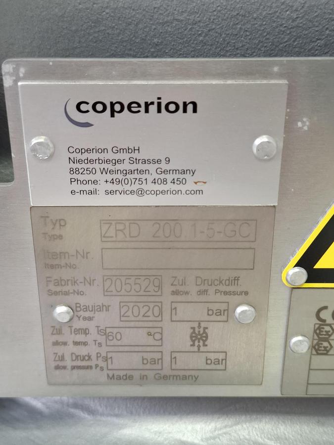 Ex geschützte Zellradschleuse für Granulat ZRD 200 1-5-GC, Coperion, neu -40%