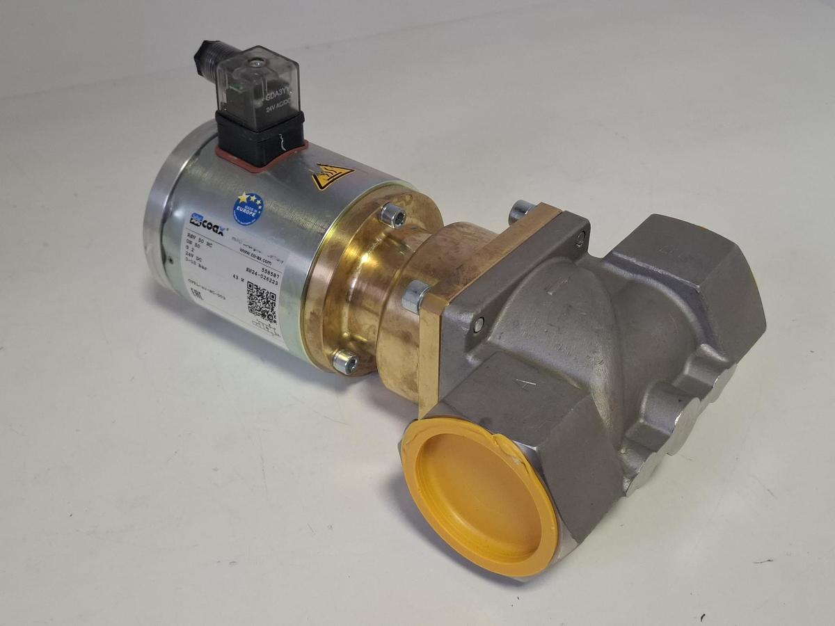 Lateral Ventil, DN50, G2, 24V DC, 0-10bar, RSV 50 NC, Coax, neu