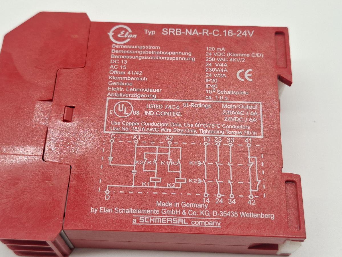 Gebraucht Sicherheitsrelais, SRB-NA-R-C.16-24V, Elan, gebraucht