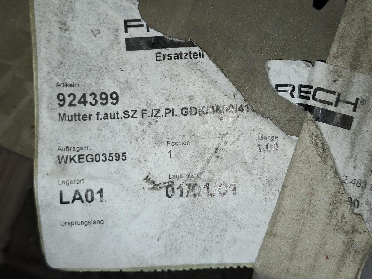 Geteilte Mutter für Druckgussmaschine, TR370x12, 924399, Frech/Müller Weingarten, neu