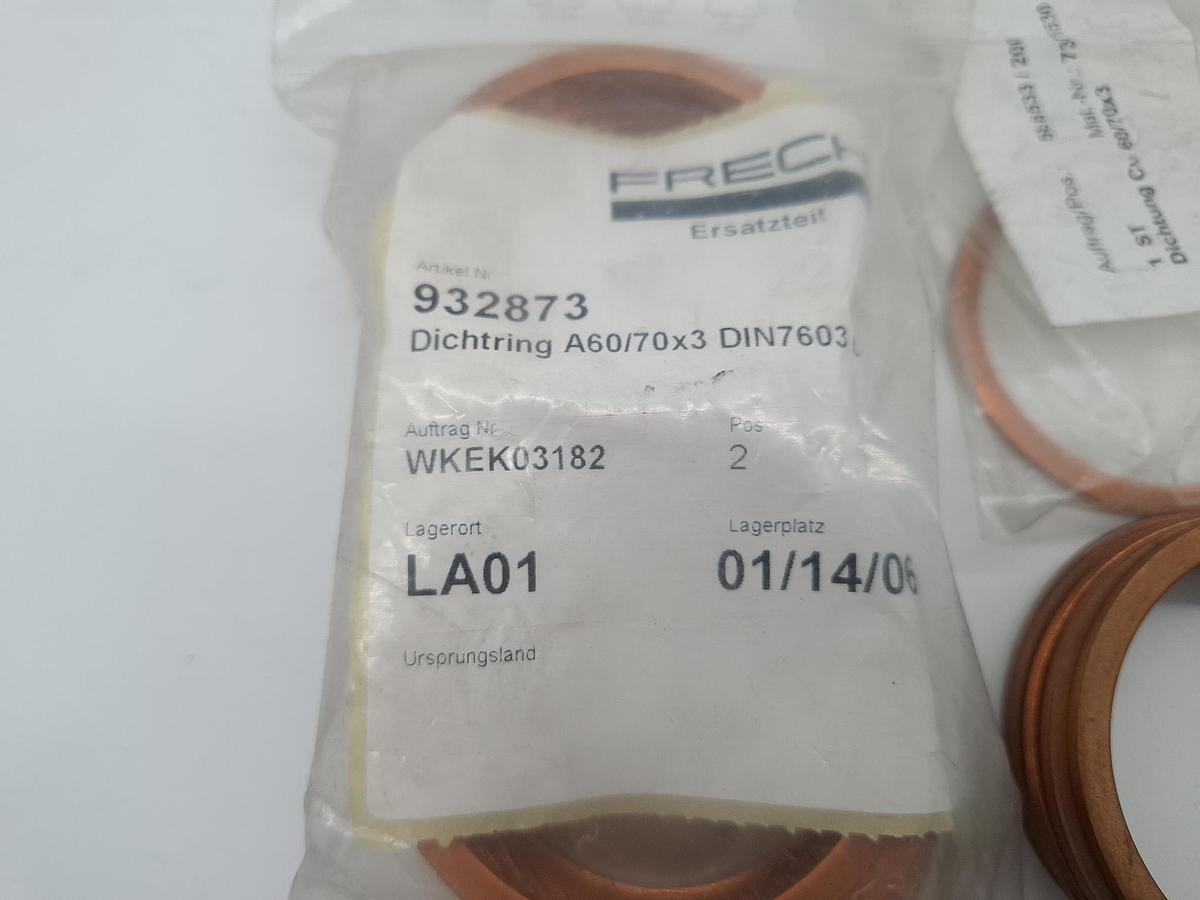 28 Stück Cu Dichtringe, DIN7603, A60/70x3mm, 932873, Frech/Müller Weingarten, neu