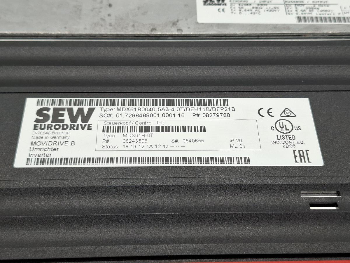 Gebraucht Frequenzumformer, nur 913 Stunden! 4KW, MDX61B0040-5A3-4-0T…., SEW, gebraucht-Top