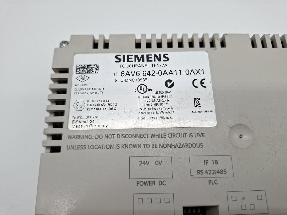 Gebraucht Touchpanel TP177A, 6AV6 642-0AA11-0AX1, Siemens, gebraucht