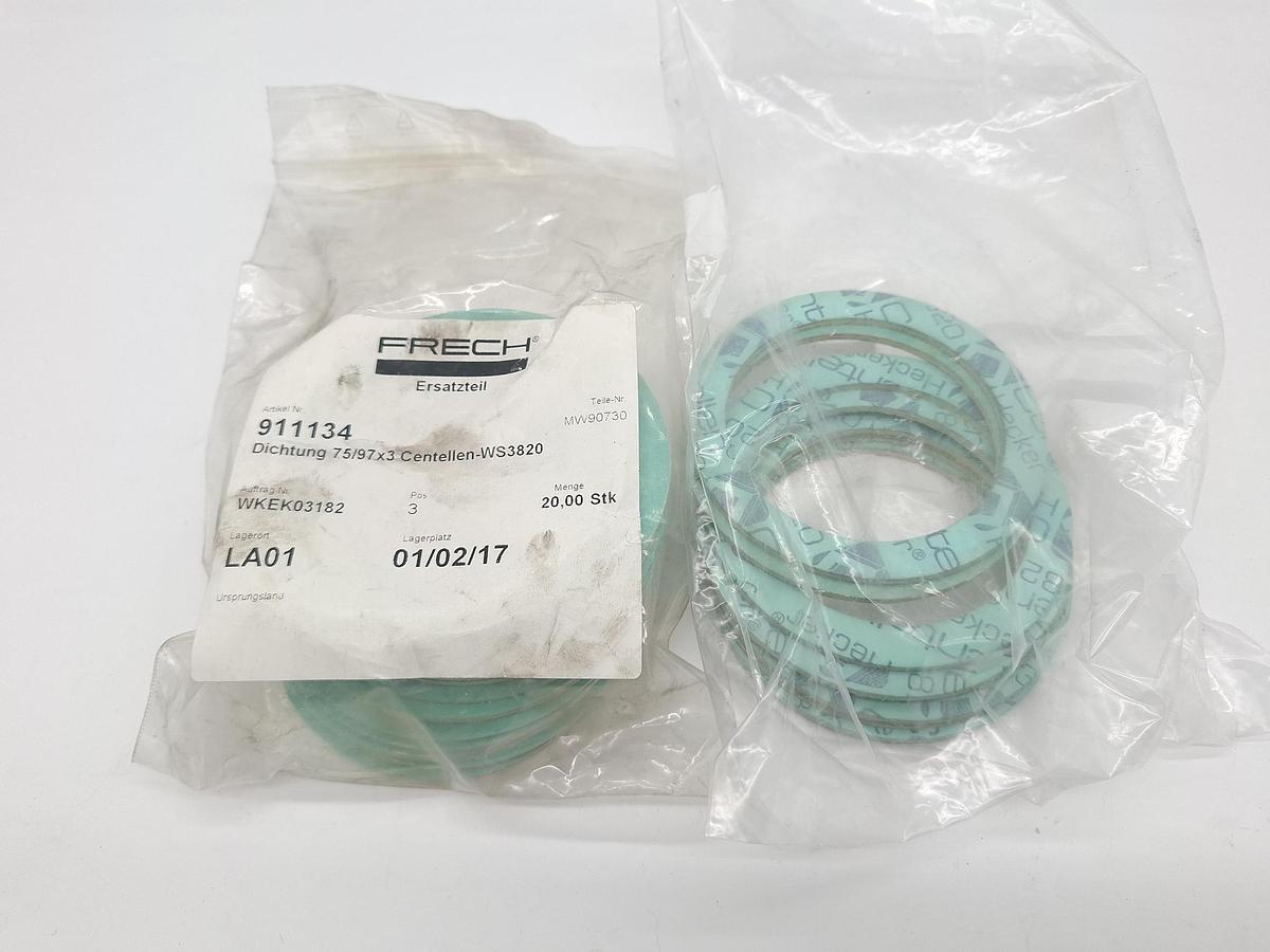 20 Stück Dichtung, Centellen WS3820, d75/97x3, 911134, Frech/Müller Weingarten, neu