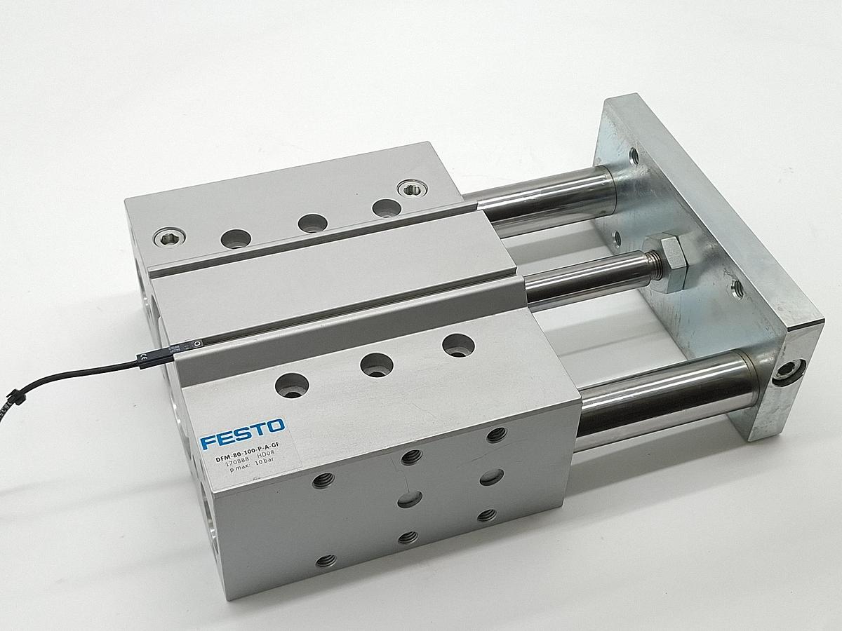 Doppelt geführter Zylinder, Hub 100mm, DFM-80-100-P-A-GF, 170888, Festo, neu