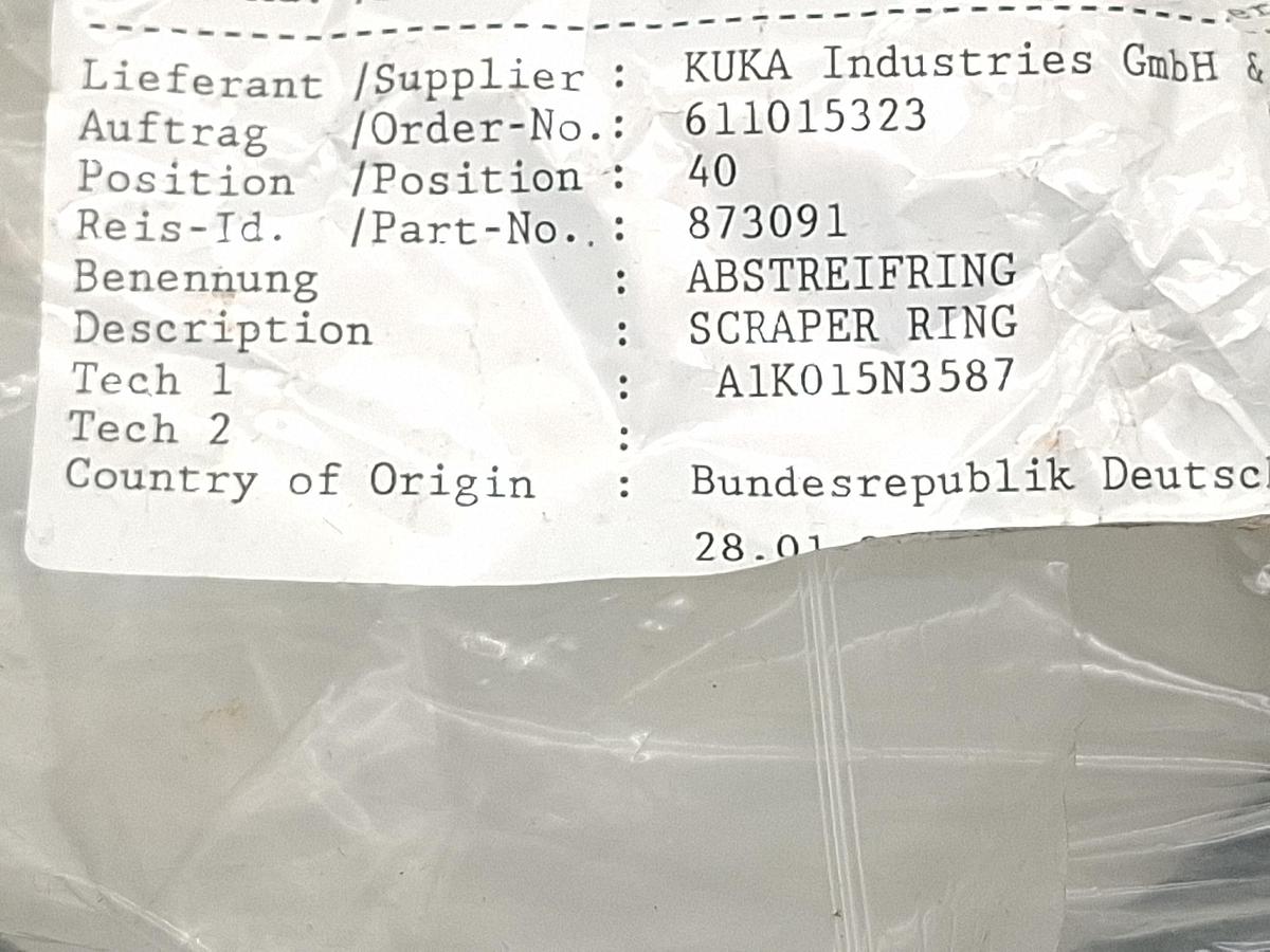 Einfachwirkender Abstreifring für d190mm, NBR, A1 K015N 3587, Parker, neu -50%