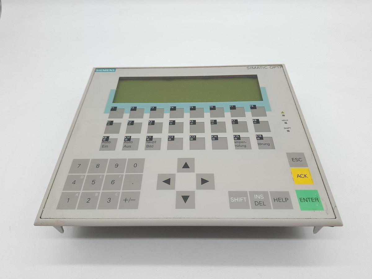 Gebraucht Operator panel, OP17-DP, 6AV3 617-1JC20-0AX1, Siemens, gebraucht-Funktionszusicherung