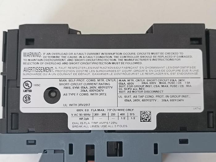 Gebraucht 2 Stück Leistungsschalter mit Motorschutz, 0,55-0,8A, 3RV2011-0HA20, Siemens, neuwertig -40%