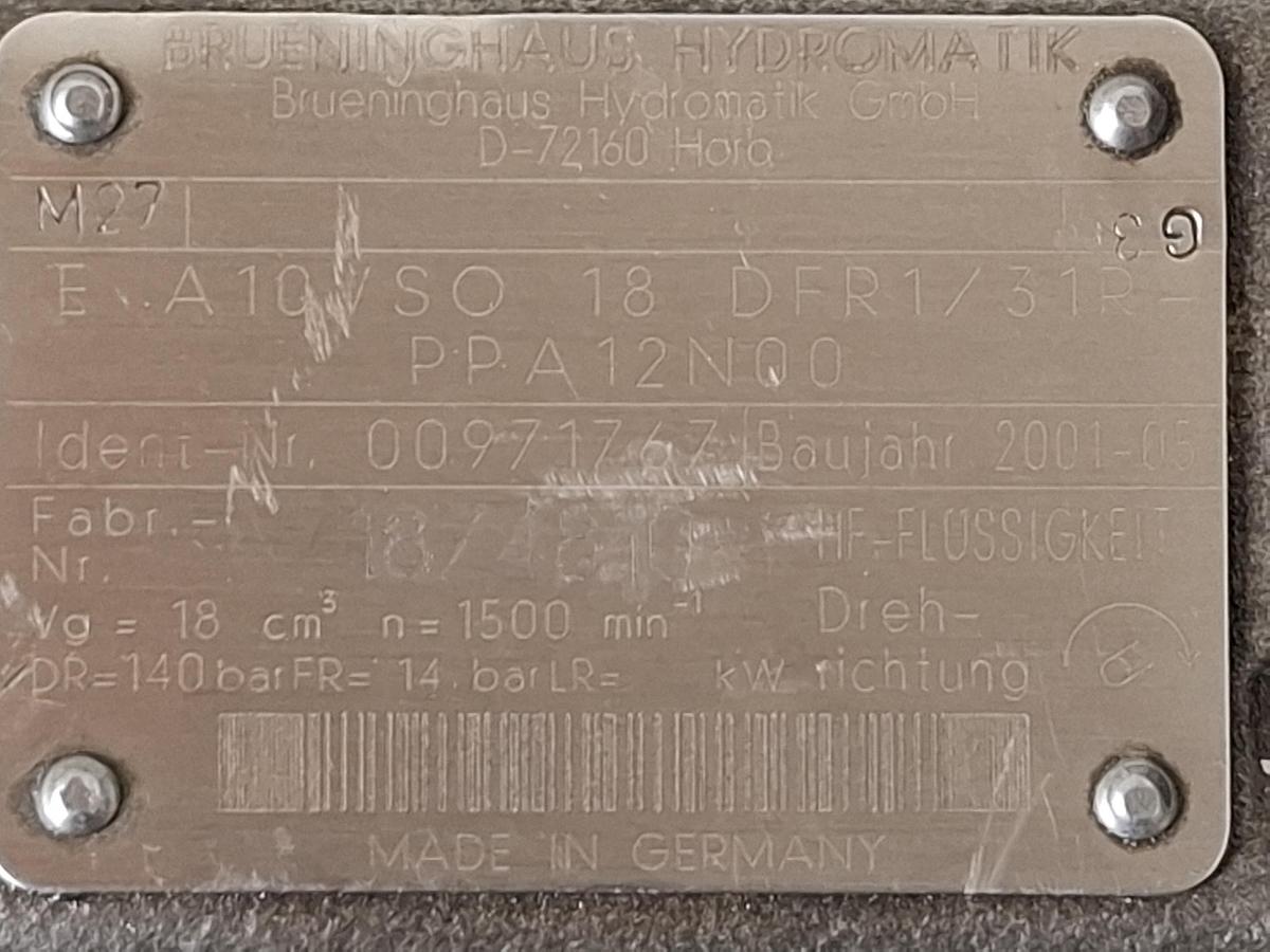 Axialkolbenpumpe, E A10VSO 18 DFR1/31R-PPA12N00, Brüninghaus, neuwertig