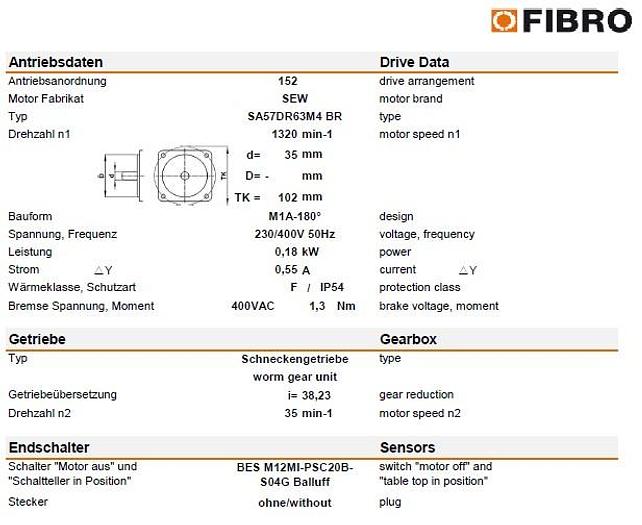 Gebraucht FIBROTOR Rundschalttisch ER15, ER.15.0410.1.152.12.0.0.0, Fibro, gebraucht-Top