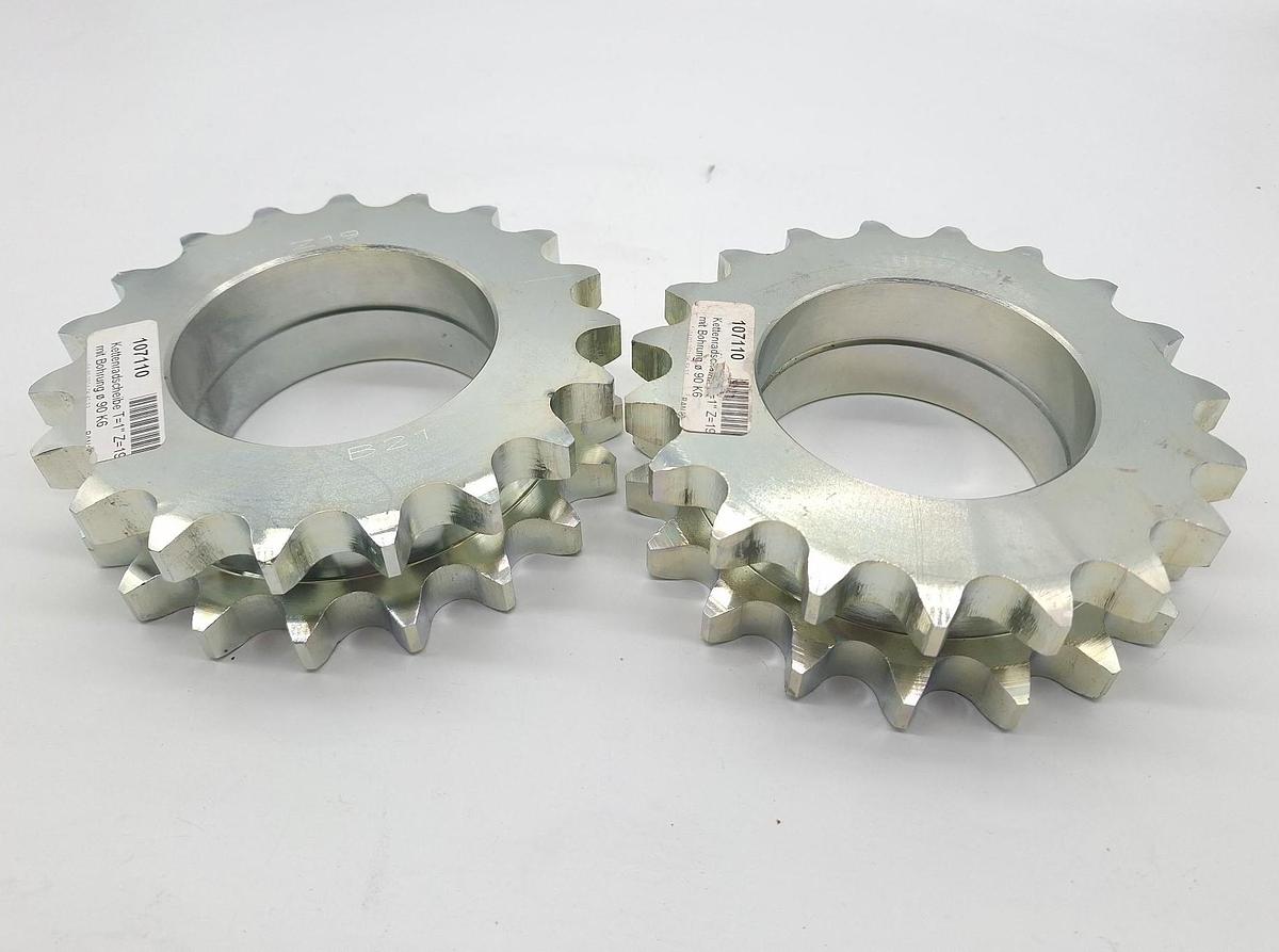 2 fach Kettenrad, Stahl, B21, Z19 , neu