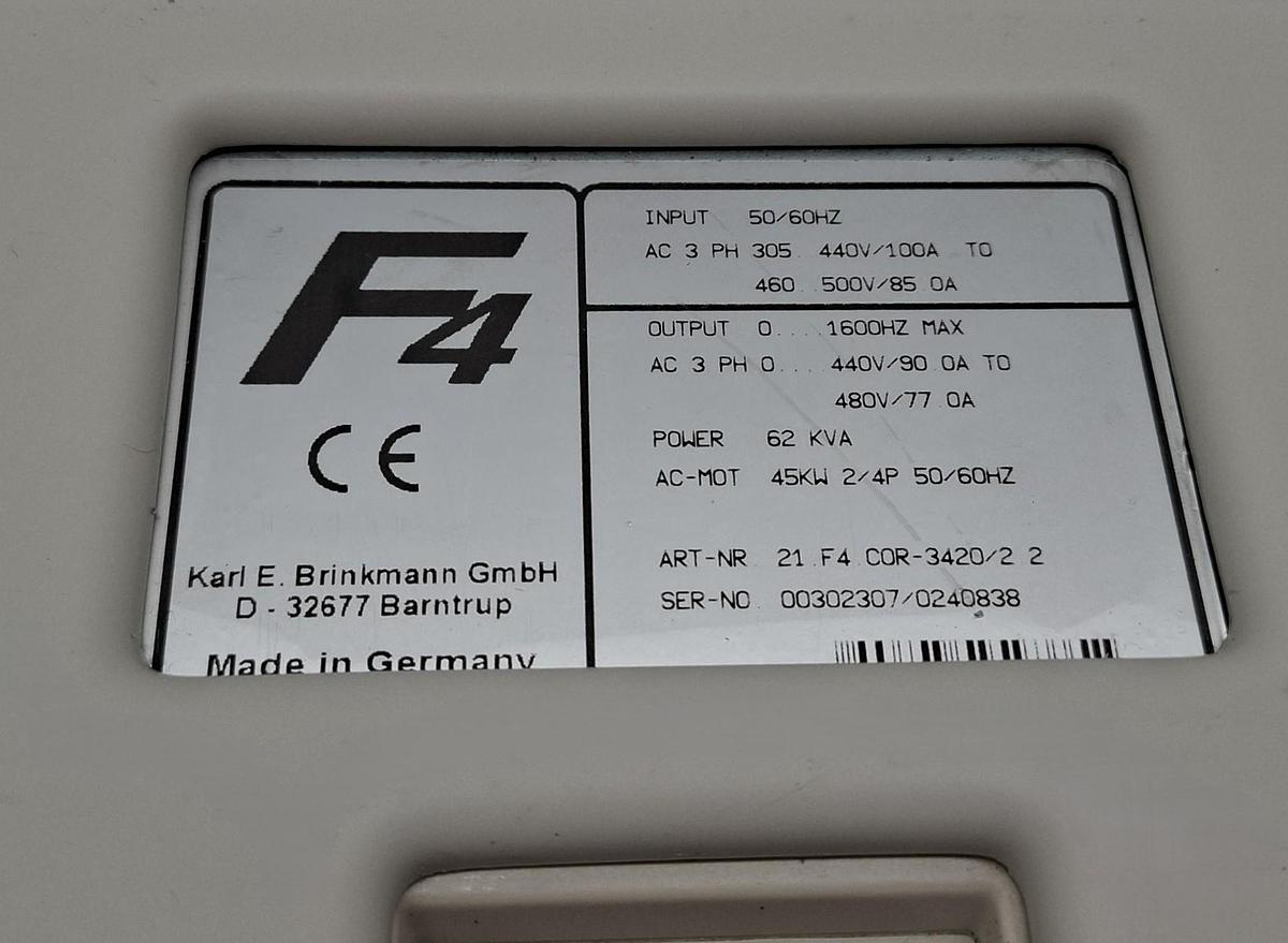 Gebraucht Frequenzumformer F4, 45KW, 21.F4.COR-3420/2 2, KEB, gebraucht
