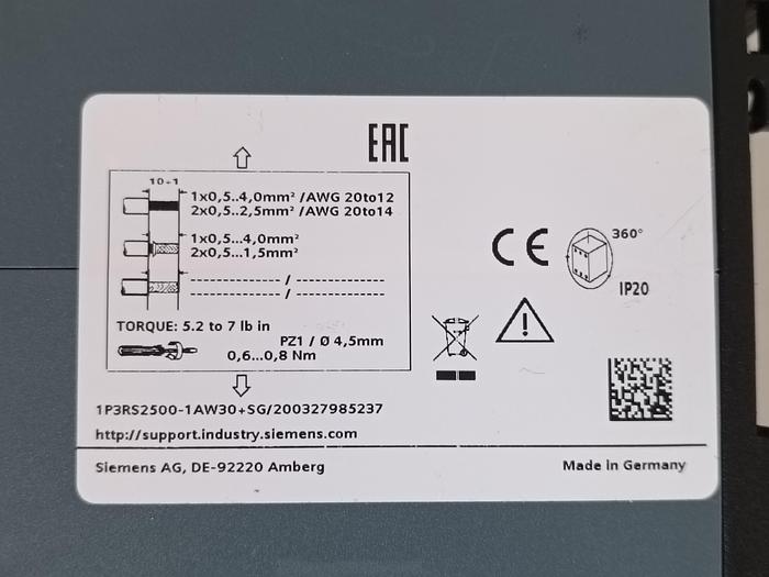 Gebraucht SIRIUS Dig. Temperaturüberwachungsrelais, 3RS2500-1AW30, Siemens, neuwertig