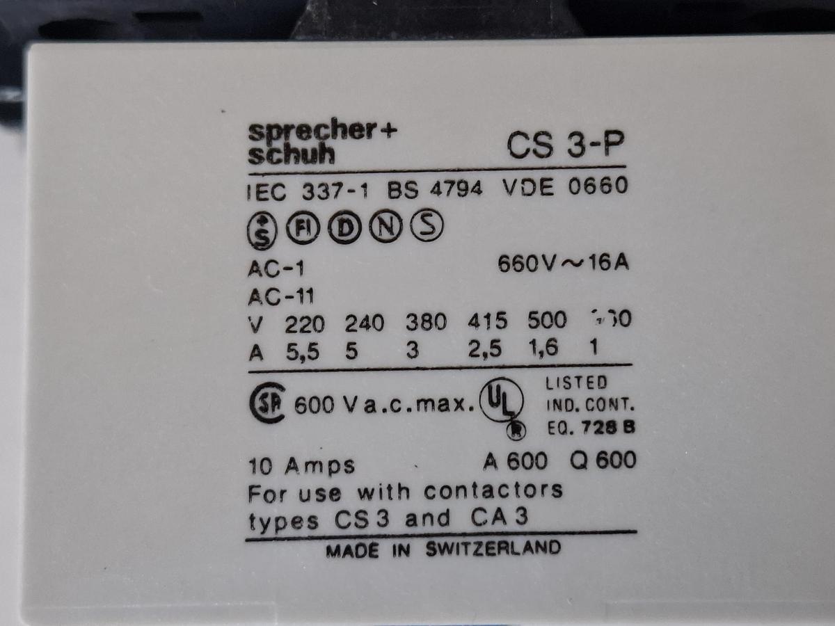 Gebraucht 3 Stück Schütz mit Hilfskontakt, CA3-9C + CS3-P, Sprecher & Schuh, gebraucht