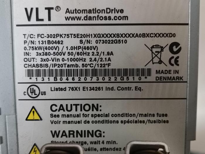 Gebraucht Frequenzumrichter, 0,75 KW, getestet, VLT FC-302PK75T5E20H1XG… Danfoss, gebraucht