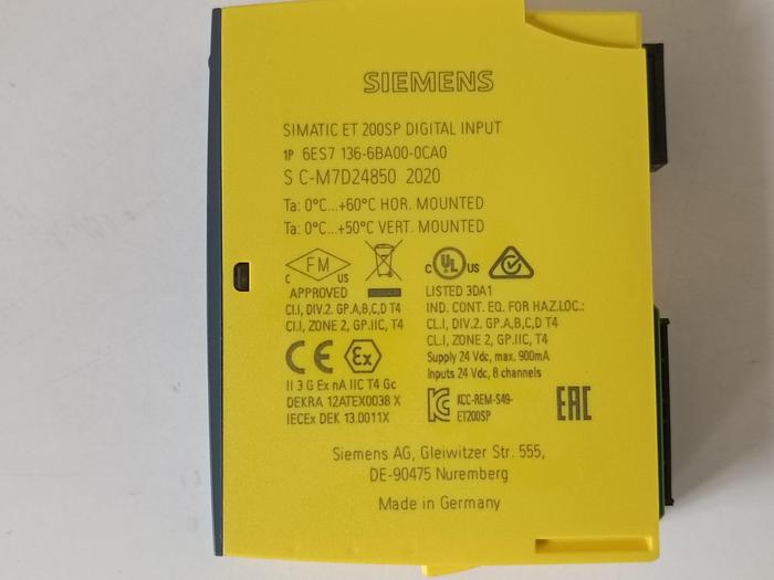 Gebraucht 1 Stück SIMATIC DP, Elektronikmodul für ET200SP, 6ES7136-6BA00-0CA0, Siemens, neuwertig