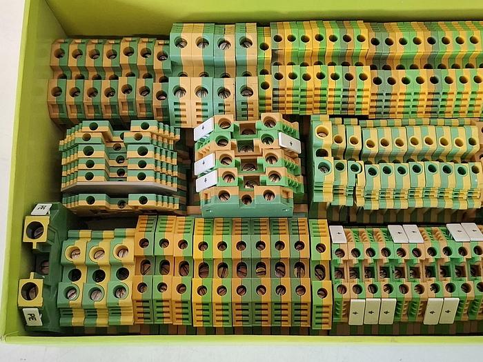 Gebraucht 1 Set=94 Stück Erdung Reihenklemmen, PE 2,5, 4, 5, 6, 10, 35, , gebraucht