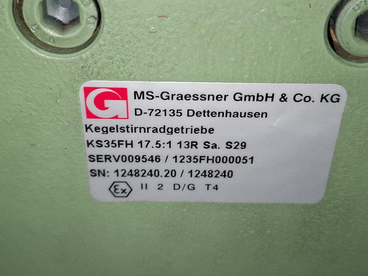 Kegelstirnradgetriebe, KS35FH 17,5:1 13R Sa.S29, Grässner, neuwertig -60%
