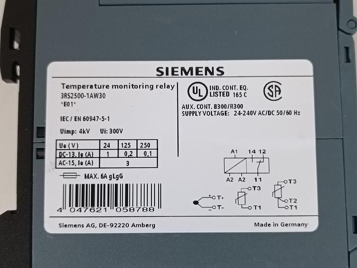Gebraucht SIRIUS Dig. Temperaturüberwachungsrelais, 3RS2500-1AW30, Siemens, neuwertig