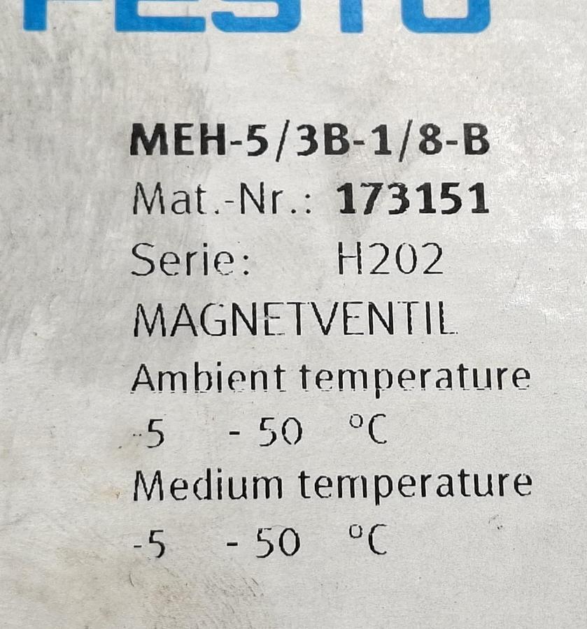 Magnetventil, 173151, MEH-5/3B-1/8-B, Festo, neu