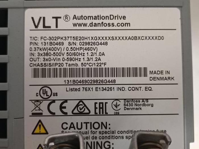 Gebraucht Frequenzumrichter, 0,37KW, getestet, max 955 Laststunden, VLT FC-302PK37T5E20H1XG… Danfoss, gebraucht-Top