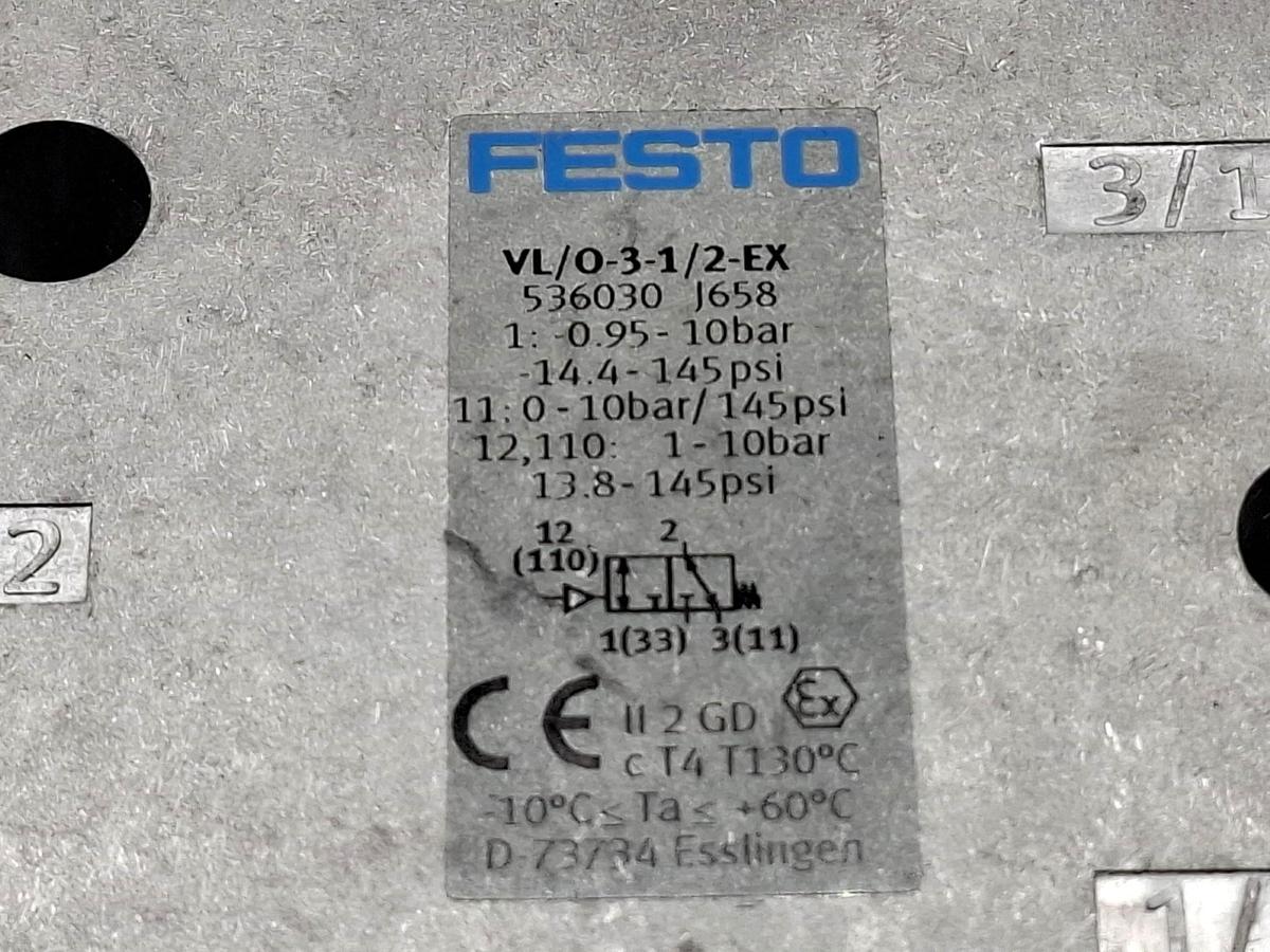 Pneumatikventil, 536030, VL/0-3-1/2-EX,, Festo, neuwertig