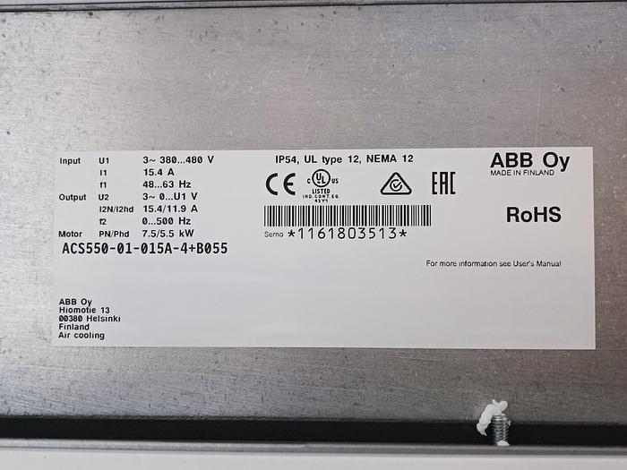 Frequenzumformer, Frequenzumrichter, 7,5KW, ACS550-01-015A-4+B055, ABB, neu